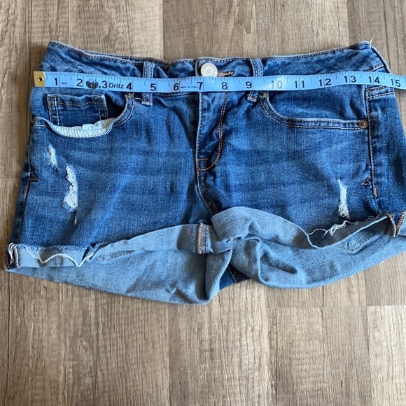 Aeropostale Denim Jean Short Distressed Blue size 4 - Picture 6 of 7